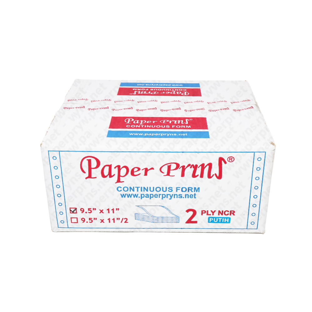 Paperpryns Continuous Form NCR Putih 9,5″ × 11″ 2 PLY Utuh