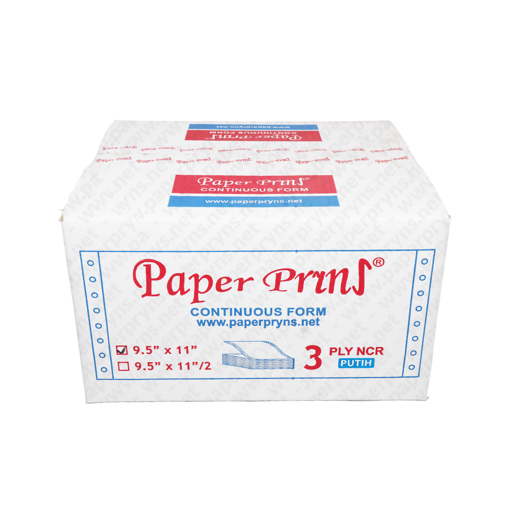 Paperpryns Continuous Form NCR Putih 9,5″ × 11″ 3 PLY Utuh