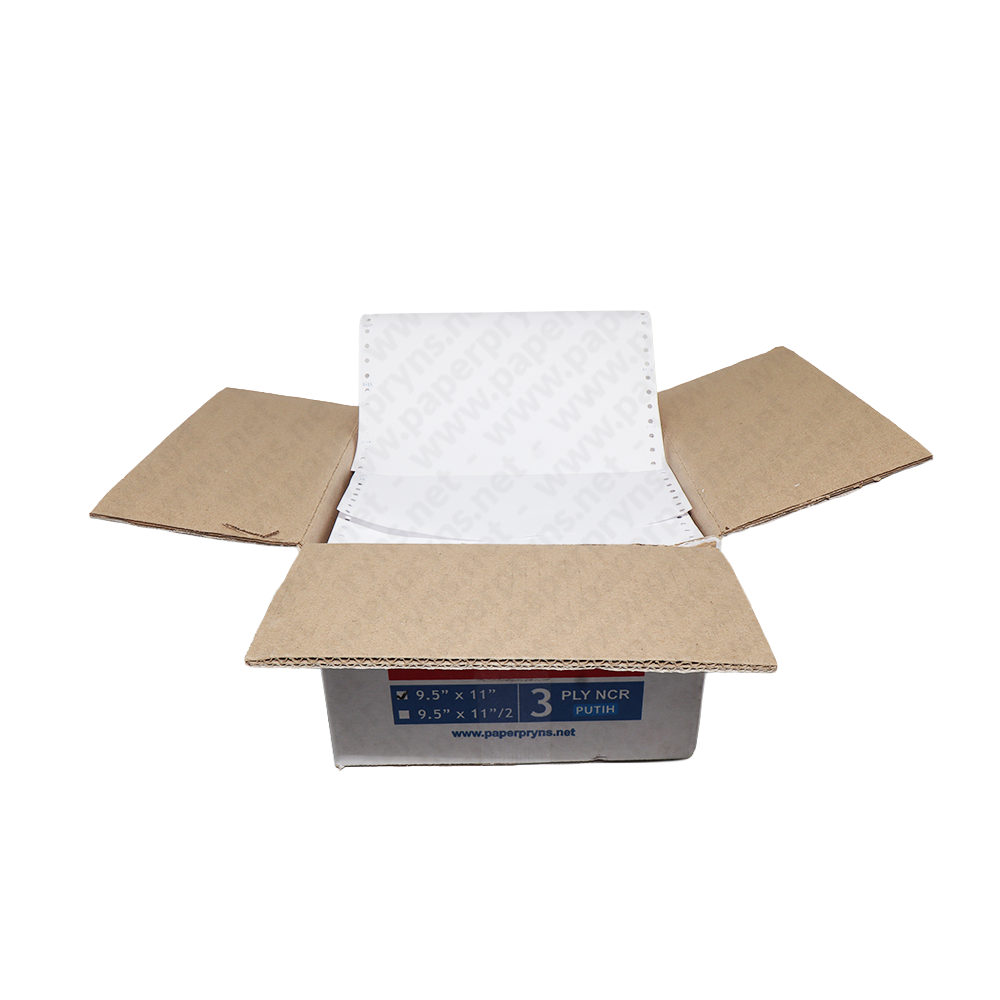 Paperpryns Continuous Form NCR Putih 9,5″ × 11″ 3 PLY Utuh — detail