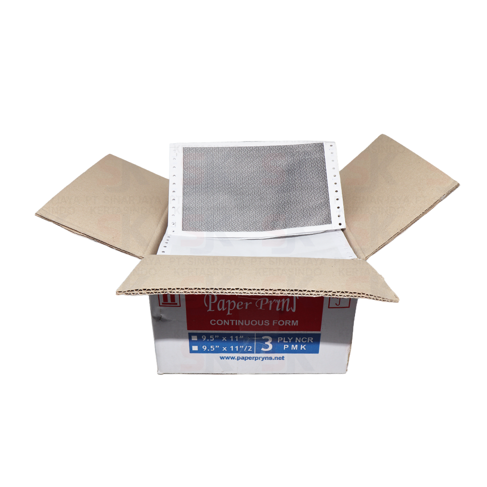 Paperpryns Continuous Form NCR Slip Gaji 9,5″ × 11″ 3 PLY Bagi 2 — detail
