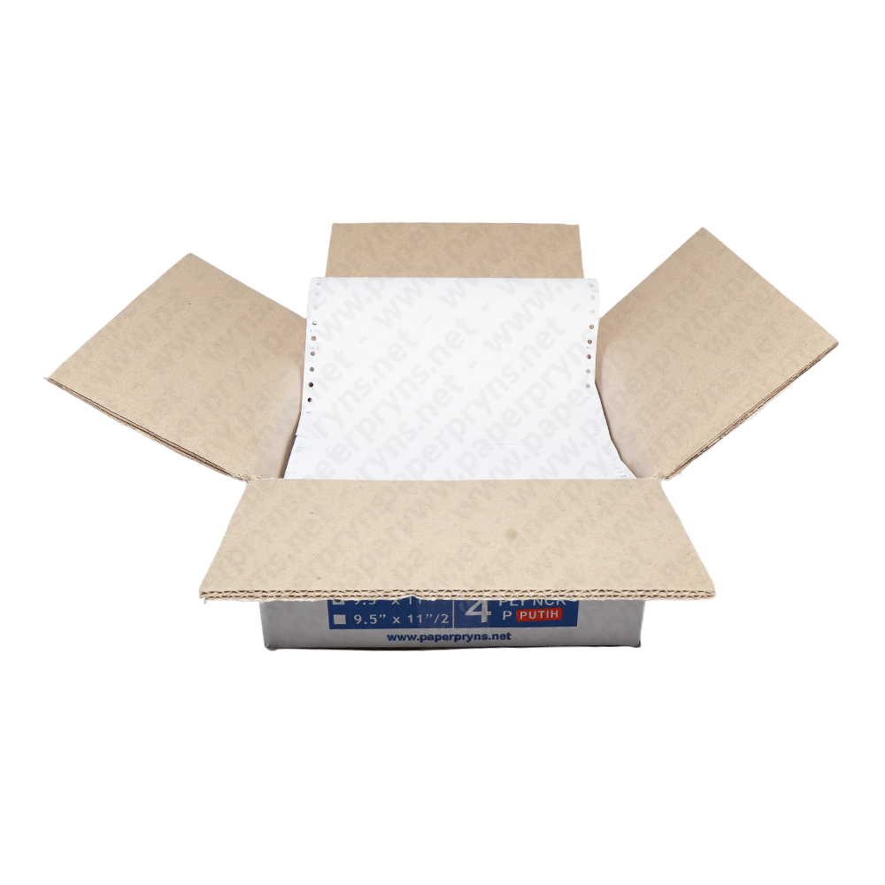 Paperpryns Continuous Form NCR Putih 9,5″ × 11″ 4 PLY Utuh — detail