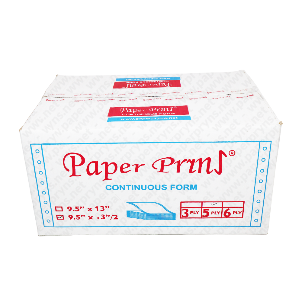 Paperpryns Continuous Form NCR Folio 9,5 x 13 5 PLY Bagi 2 tampak depan