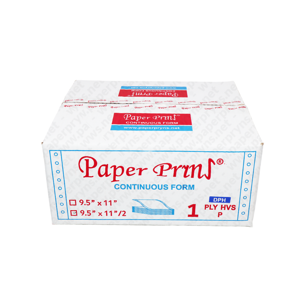 Paperpryns Continuous Form HVS DPH 9,5″ × 11″ 1 PLY Bagi 4