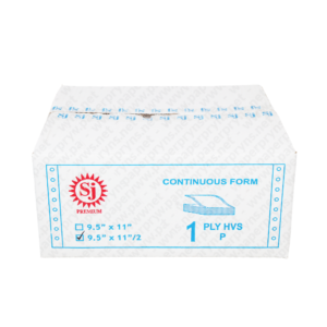 SJ Premium Continuous Form HVS 9,5 x 11 1 PLY Bagi 2 tampak depan