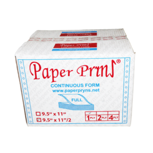 Paperpryns Continuous Form Full HVS 9,5 x 11 1 PLY Bagi 2 tampak depan