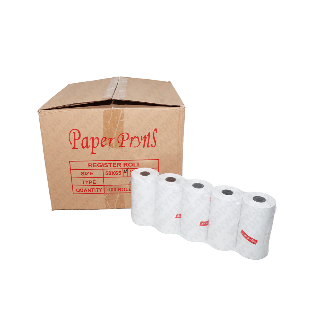 Paperpryns Register Roll HVS 58mm × 65mm 1 PLY