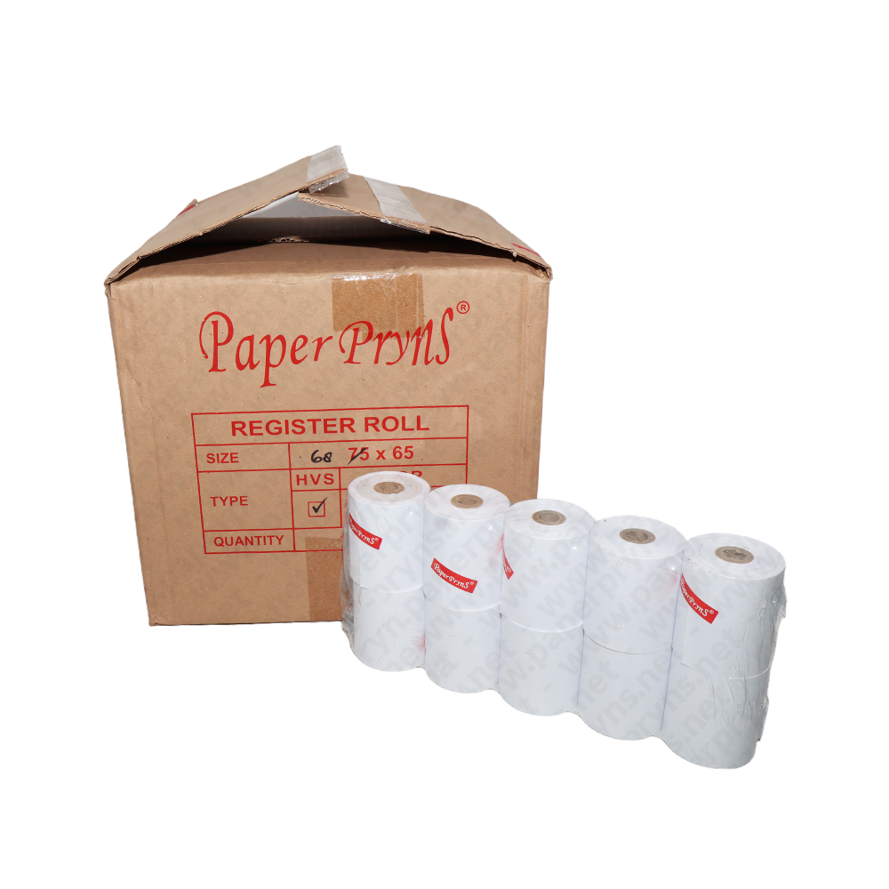 Paperpryns Register Roll HVS 68mm × 65mm 1 PLY