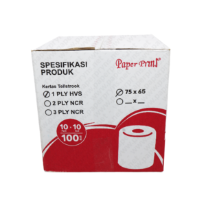 Paperpryns Register Roll HVS 75 x 65mm 1 PLY tampak depan