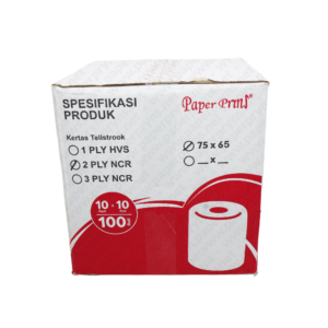 Paperpryns Register Roll NCR 75 x 65mm 2 PLY tampak depan