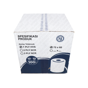 SJ Premium Register Roll HVS 75 x 60mm 1 PLY tampak depan