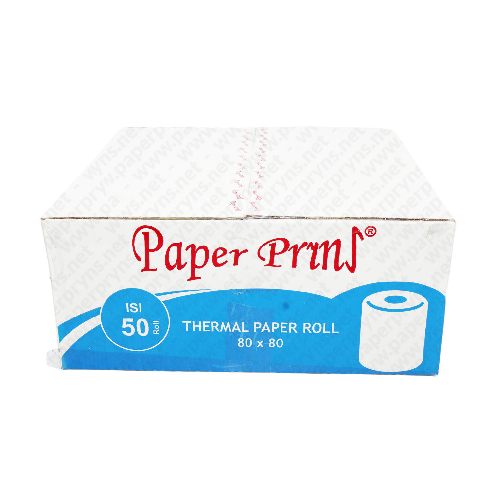Paperpryns Thermal Roll 80mm × 80mm Standard Blue Label — detail