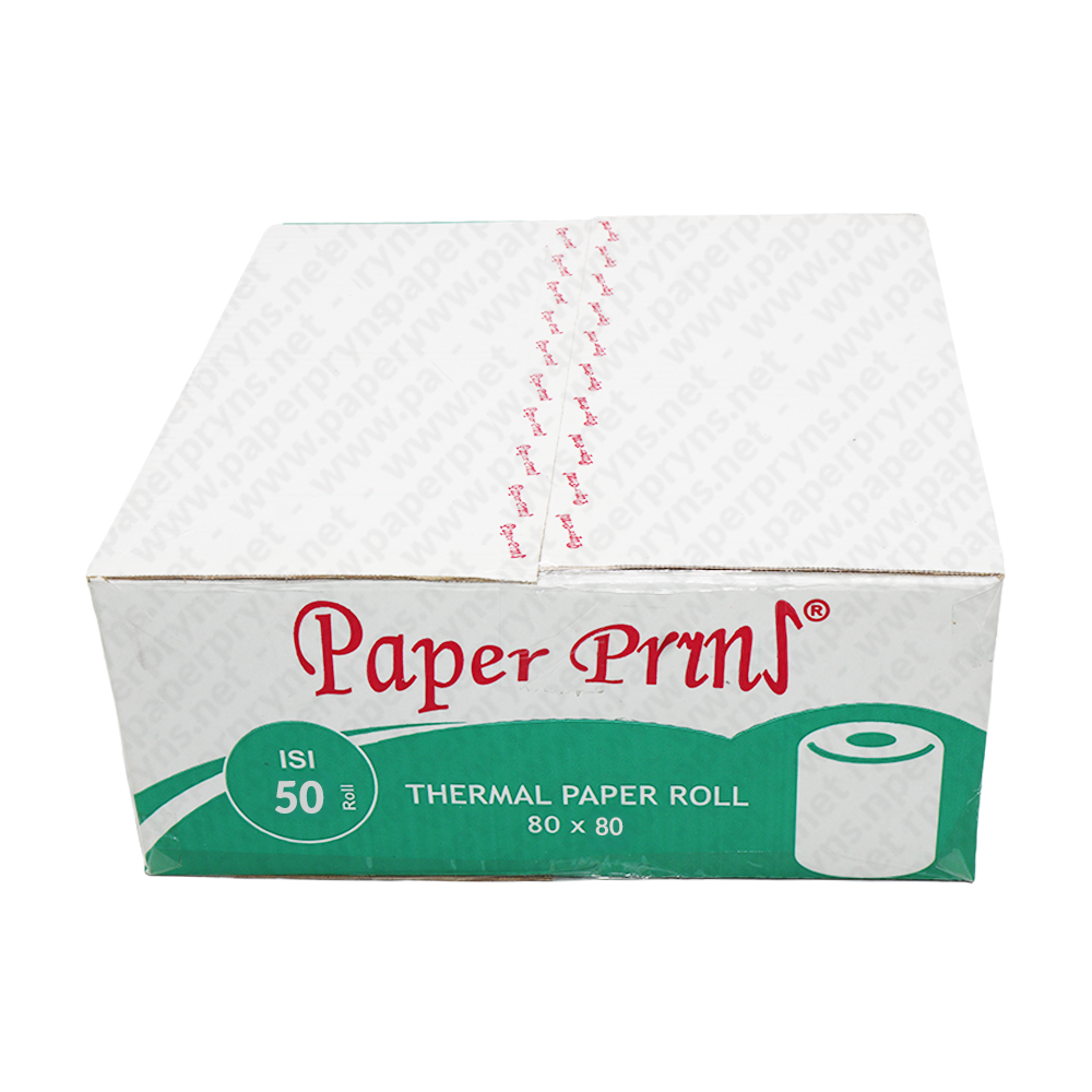 Paperpryns Thermal Roll 80mm × 80mm Premium Green Label — detail