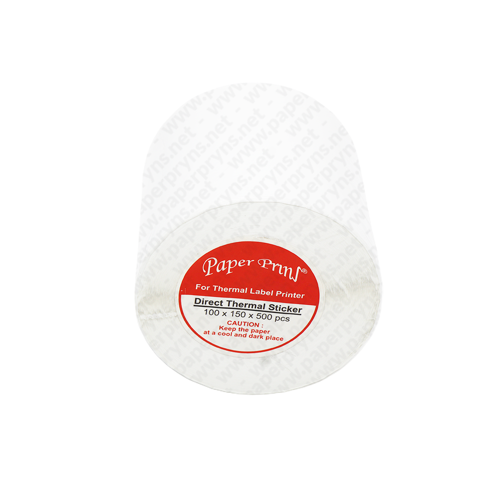 Paperpryns Direct Thermal Sticker Roll 100mm × 150mm Isi 500 Pcs