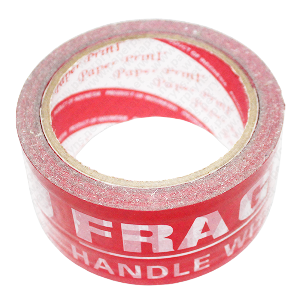 Paperpryns Fragile Tape Lakban Merah 48mm (2 Inch) × 70 Yard — detail
