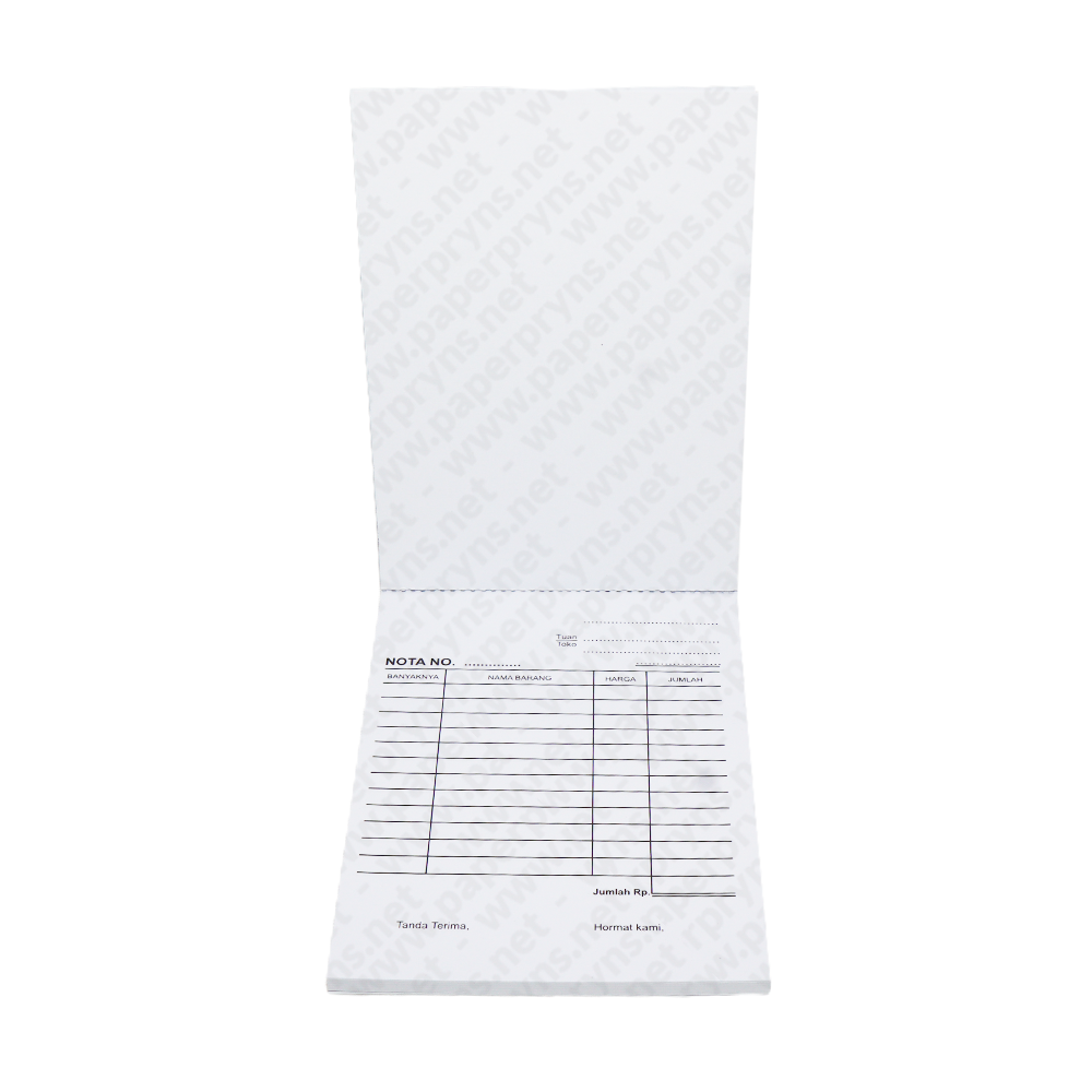 Paperpryns Buku Nota Kontan 1 PLY 108mm × 155mm (1/4 Folio) — detail