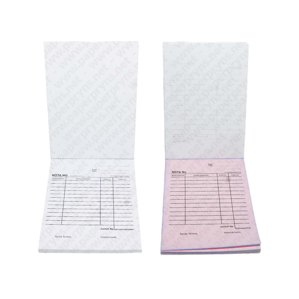 Paperpryns Buku Nota Kontan 2 PLY 108mm × 155mm (1/4 Folio) — detail