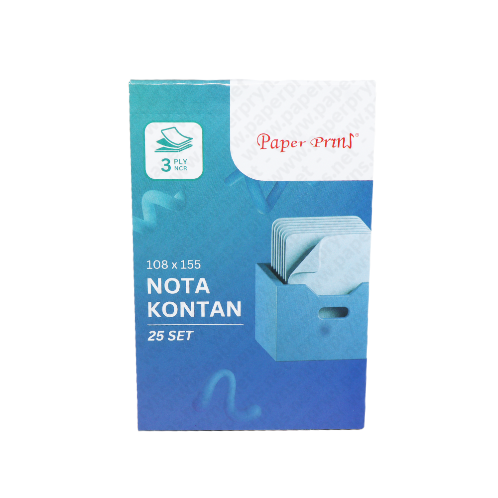 Paperpryns Buku Nota Kontan 3 PLY 108mm × 155mm (1/4 Folio)