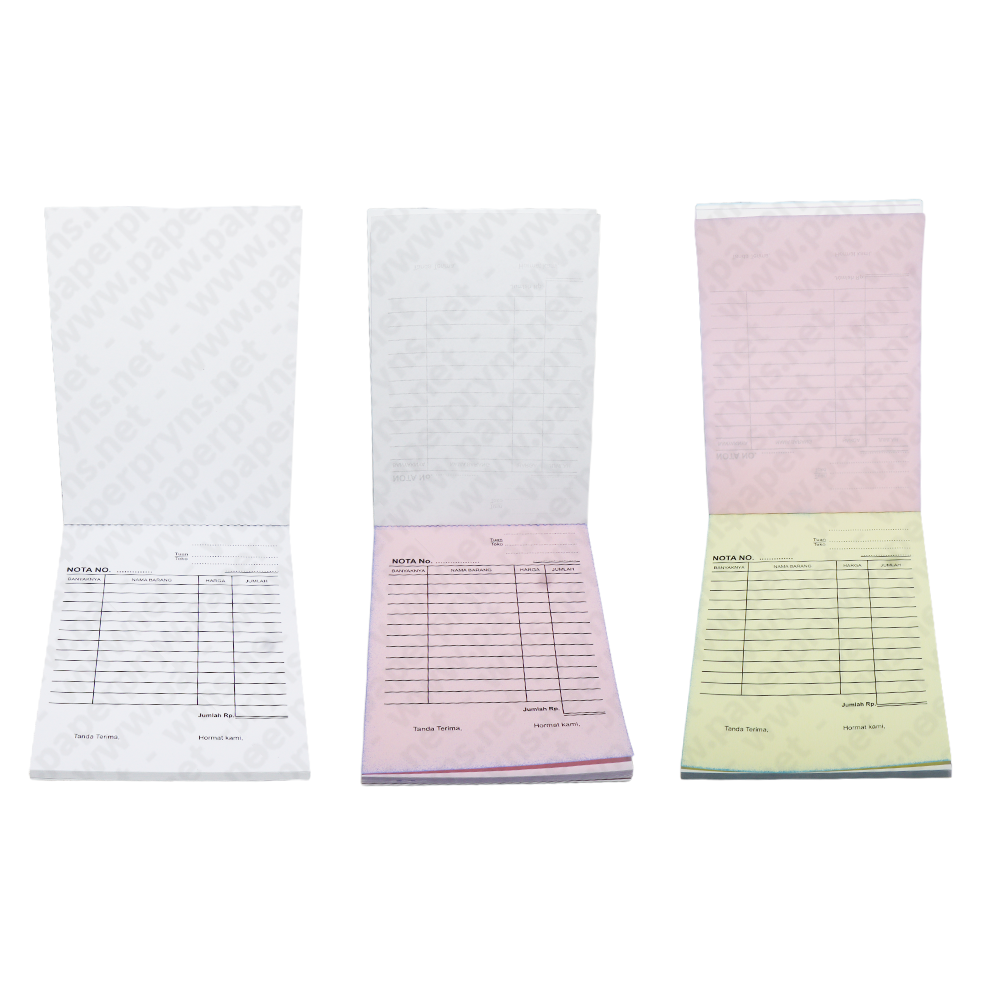 Paperpryns Buku Nota Kontan 3 PLY 108mm × 155mm (1/4 Folio) — detail